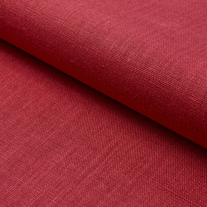 Schumacher Leo Glazed Linen Red Fabric 84967