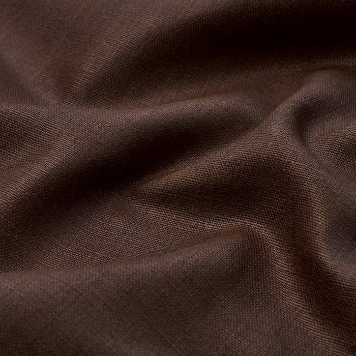 Schumacher Leo Glazed Linen Chocolate Fabric 84968