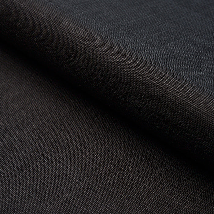 Schumacher Leo Glazed Linen Black Fabric 84969