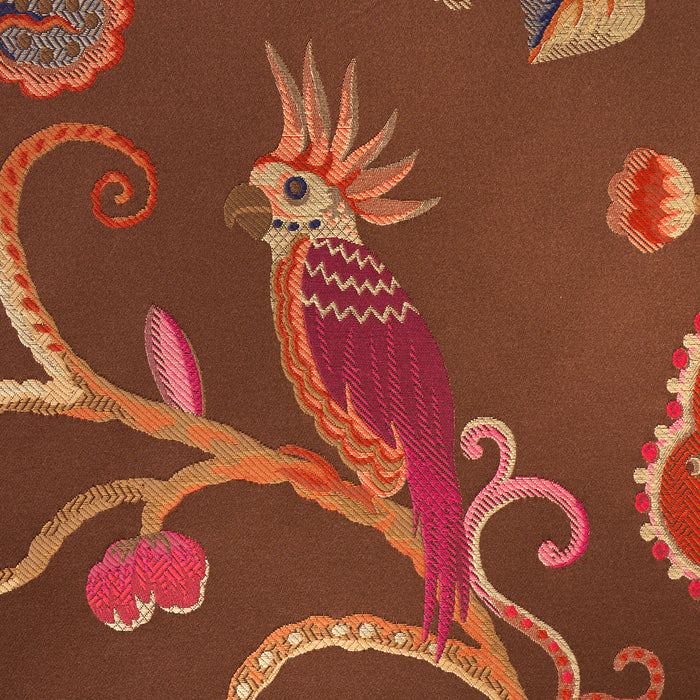 Schumacher Birds Of Paradise Woven Chestnut Fabric 85111