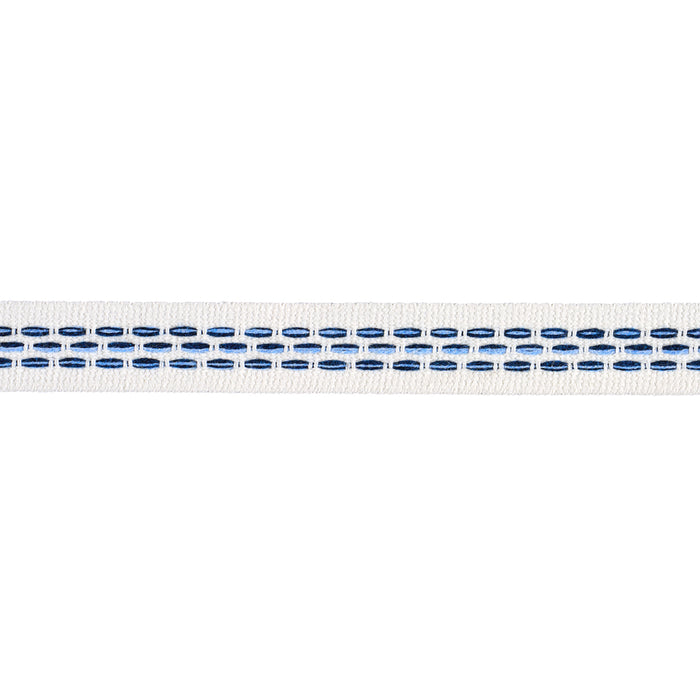 Schumacher Portola Tape Narrow Indoor/Outdoor Blue Trim Sample 85183