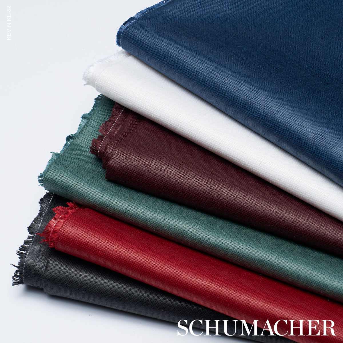 Schumacher Patent Linen Peacock Fabric 85273