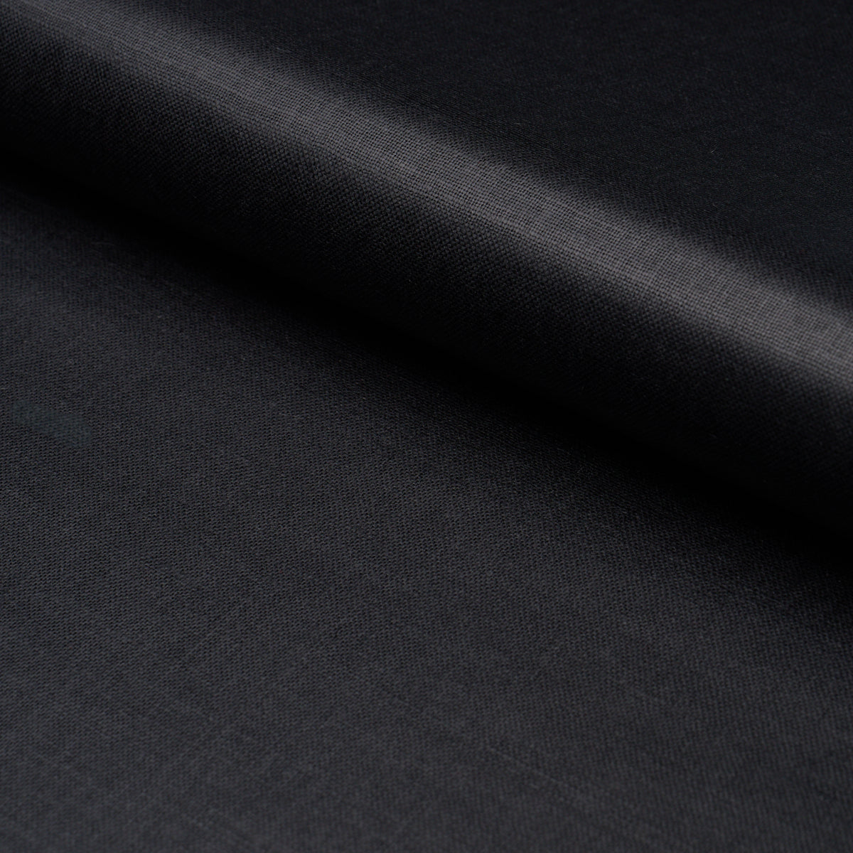 Schumacher Patent Linen Black Fabric 85275