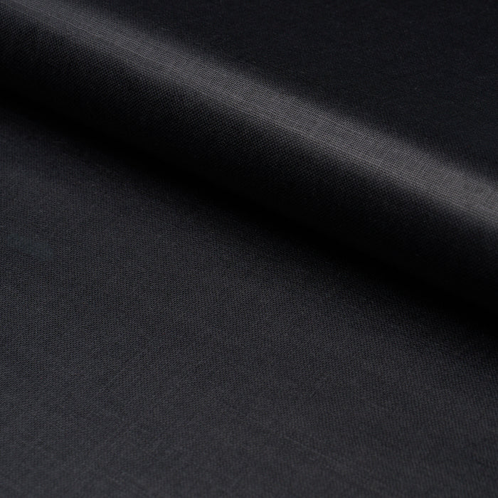 Schumacher Patent Linen Black Fabric Sample 85275