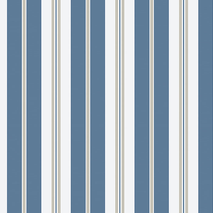 Schumacher Sandhamn Stripe Blue Wallpaper 8885