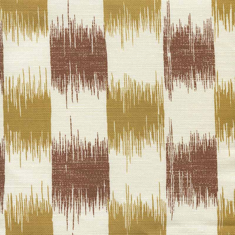 China Seas Ii Blue Ikat Camel Tobacco Fabric 9015-06