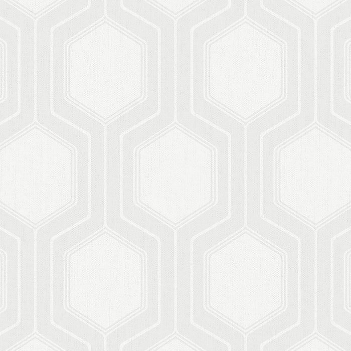 Schumacher Graphic Hexagon Bone Wallpaper 9305