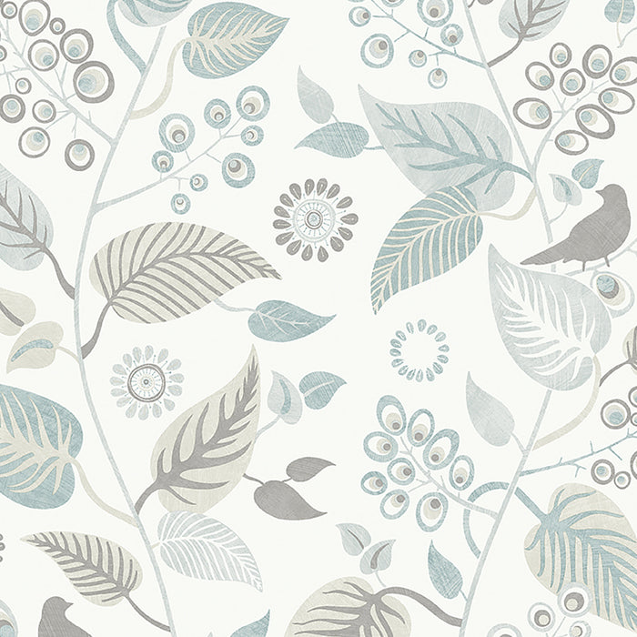 Schumacher Leaf Rhapsody Slate Wallpaper 9331