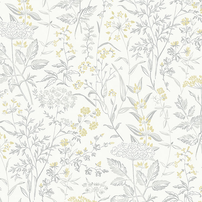 Schumacher Delicate Dance Grey And Yellow Wallpaper 9337