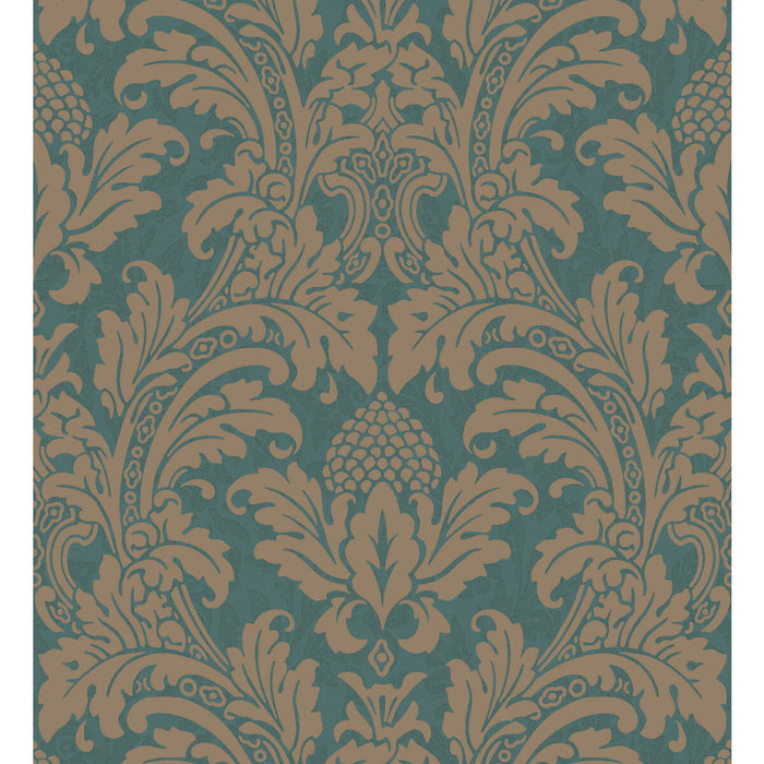 Cole & Son Blake Teal And Silver Wallpaper Sample 94/6031.CS.0