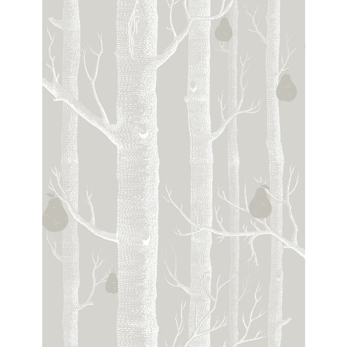 Cole & Son Woods & Pears Grey/Wht/Slvr Wallpaper Sample 95/5029.CS.0