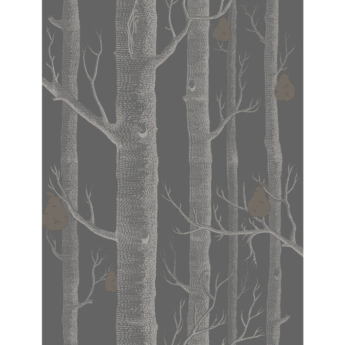 Cole & Son Woods & Pears Gilver/Black Wallpaper Sample 95/5031.CS.0