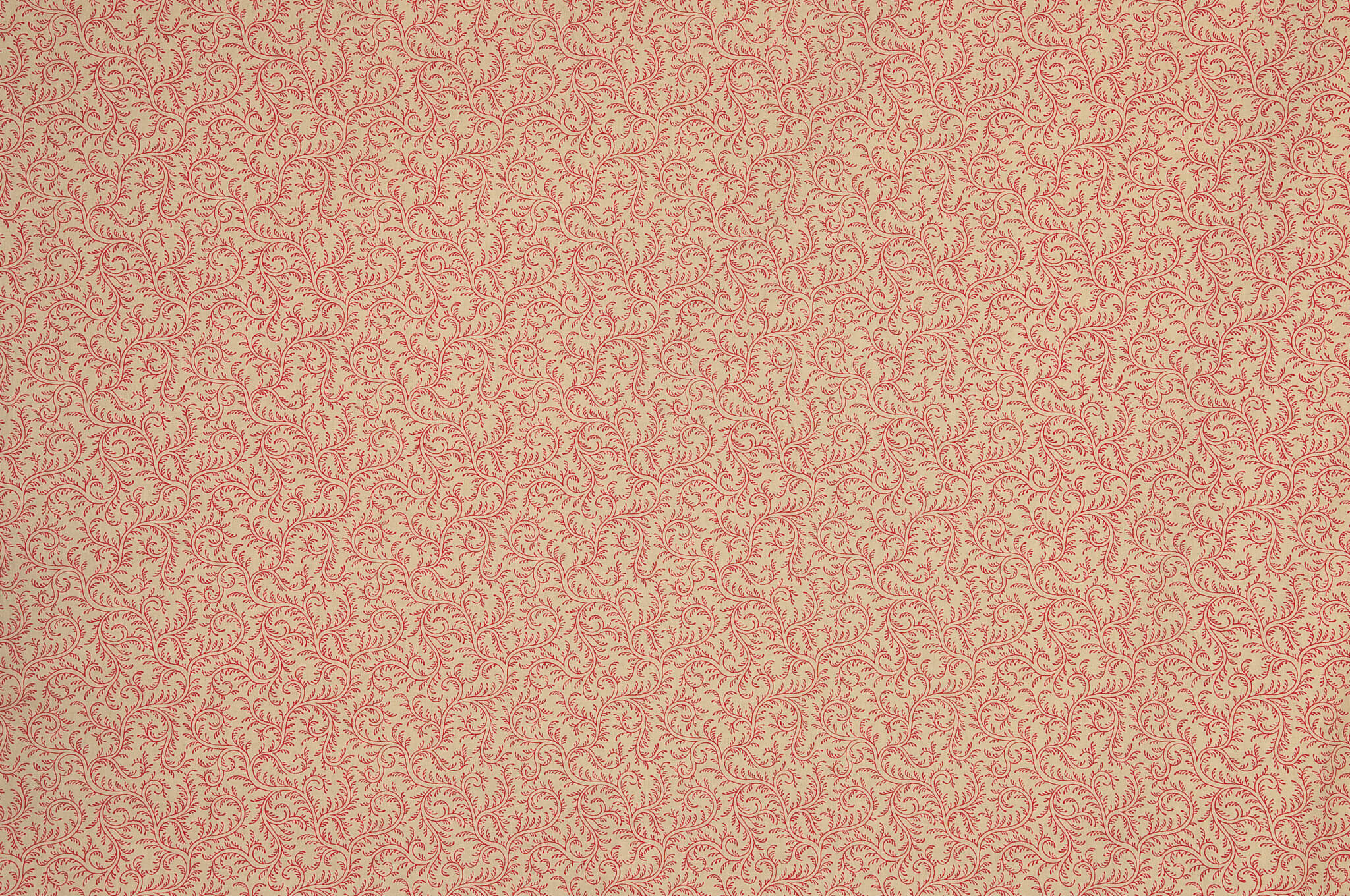 Braquenie Le Grand Corail Vermicule Assorti Rouge Fond Bis Fabric Sample B081C002