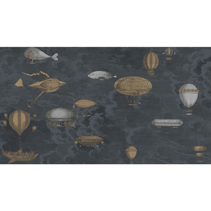 Cole & Son Macchine Volanti Midnight Wallpaper Sample 97/1002.CS.0