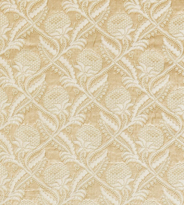 Old World Weavers Droguet Lampas Beige Fabric Sample A0 00017588