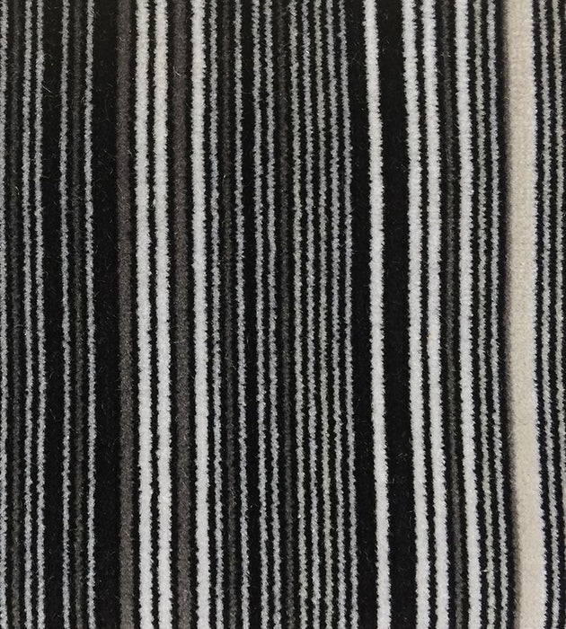 Aldeco Pinstripe Velvet Black & White Fabric Sample A9 00011837