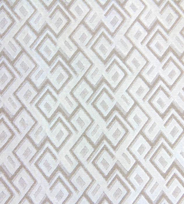 Aldeco Anni Jacquard Velvet White Linen Fabric Sample A9 0001ANNI