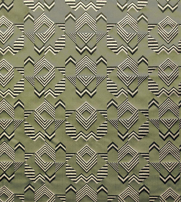 Aldeco Albers Green Gold Fabric Sample A9 0002ALBE