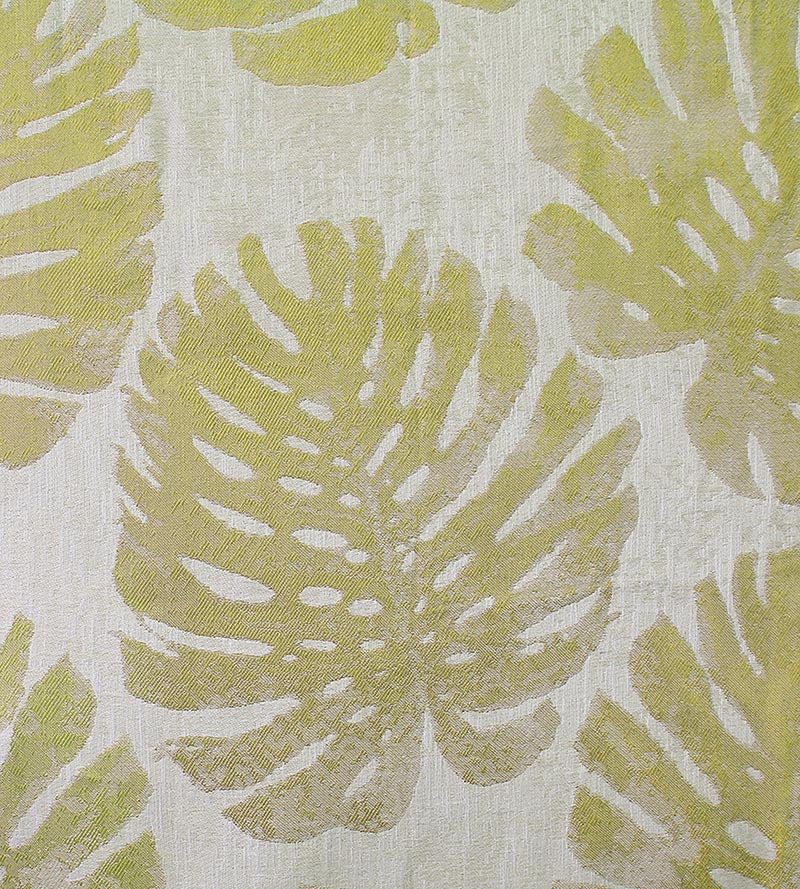 Aldeco Palm Leaves Lima Yellow Fabric Sample A9 0003PALM