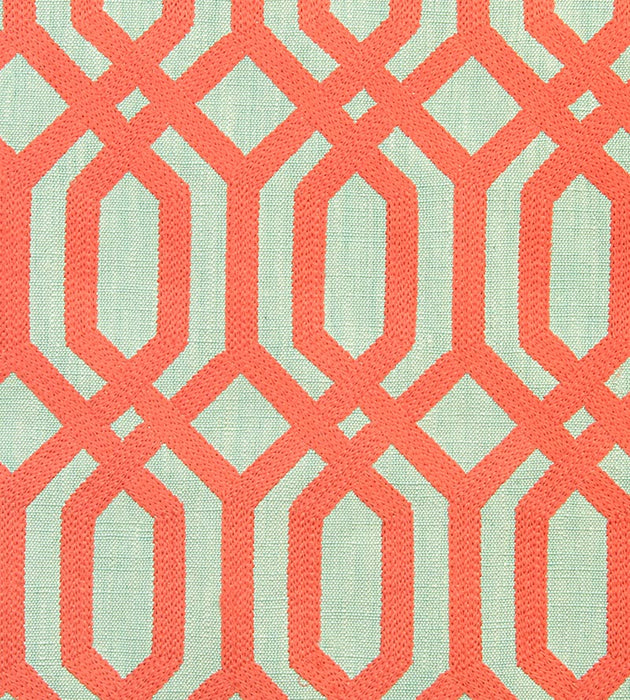 Aldeco Trellis Addiction Coral Fabric Sample A9 00041863