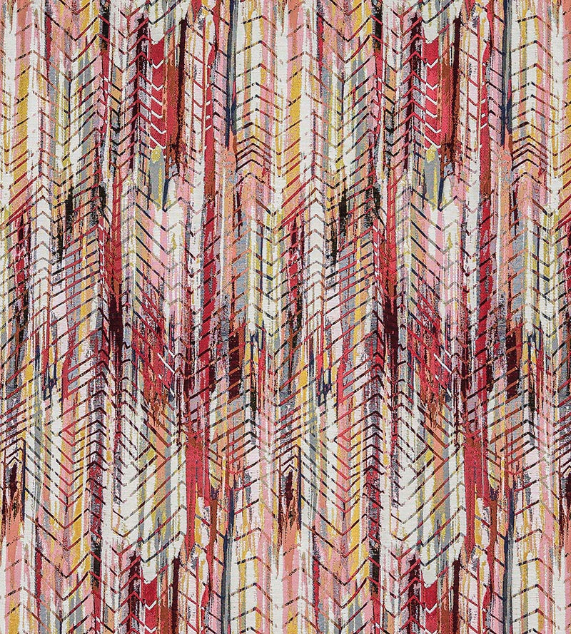 Aldeco Bohemian Hot Cherry Gold Fabric Sample A9 00043300