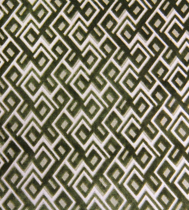 Aldeco Anni Jacquard Velvet Green Linen Fabric A9 0004ANNI