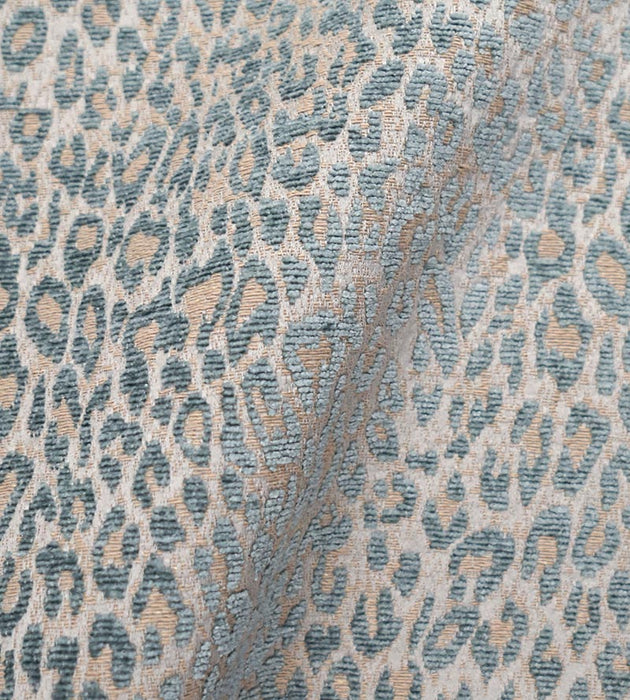 Aldeco Leopard Cloudy Blue Fabric Sample A9 0004LEOP