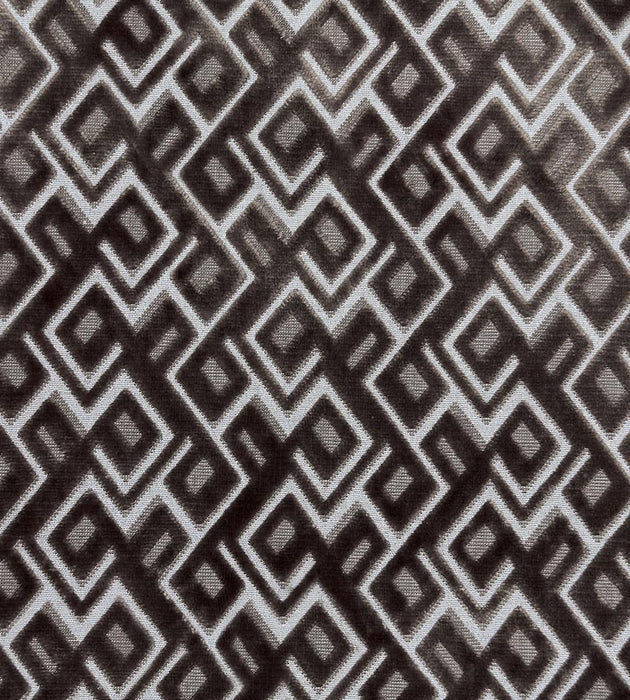 Aldeco Anni Jacquard Velvet Dark Taupe Linen Fabric A9 0006ANNI