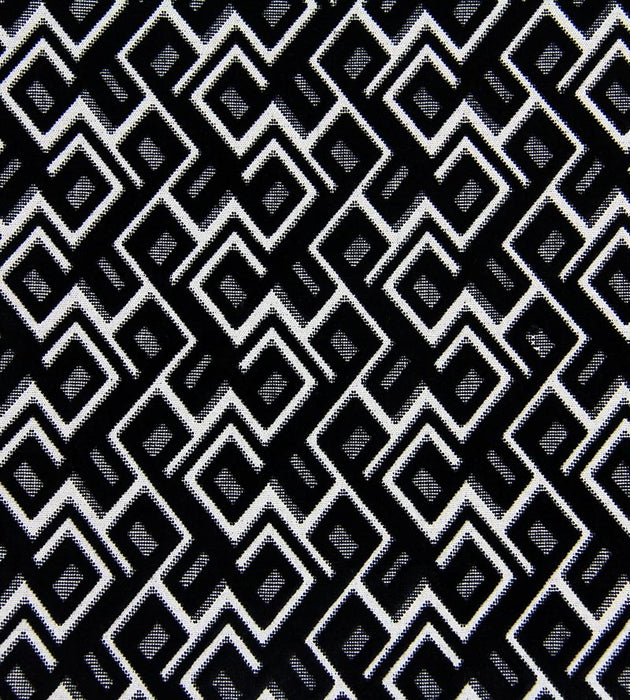 Aldeco Anni Jacquard Velvet Black Linen Fabric A9 0008ANNI