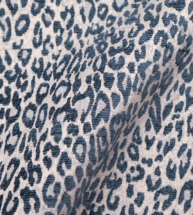 Aldeco Leopard Orion Blue Fabric Sample A9 0008LEOP