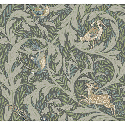 York Woodland Tapestry Sage Wallpaper AC9124