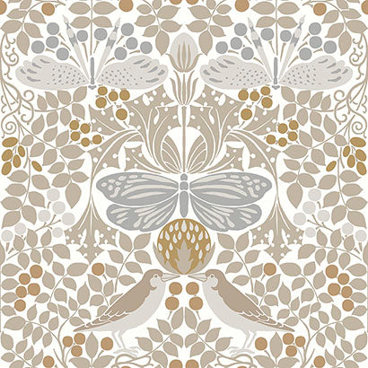 York Butterfly Garden White Wallpaper AC9163