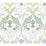 York Pine Cone Ribbon Green & Blue Metallic Wallpaper AC9173