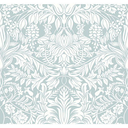 York Lockwood Damask Light Blue Wallpaper AC9192