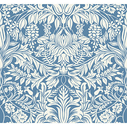 York Lockwood Damask Blue Wallpaper AC9193