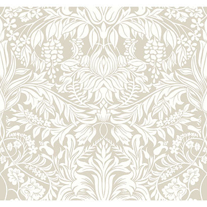 York Lockwood Damask Beige Wallpaper AC9194