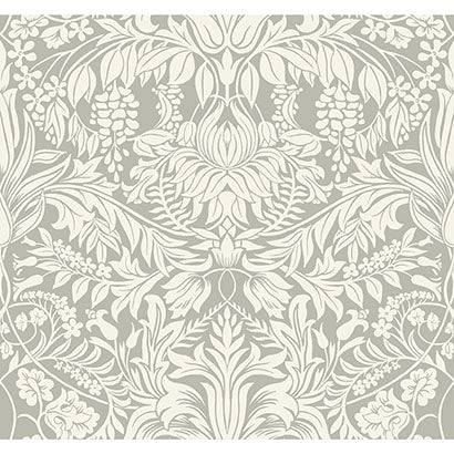 York Lockwood Damask Grey Wallpaper AC9195