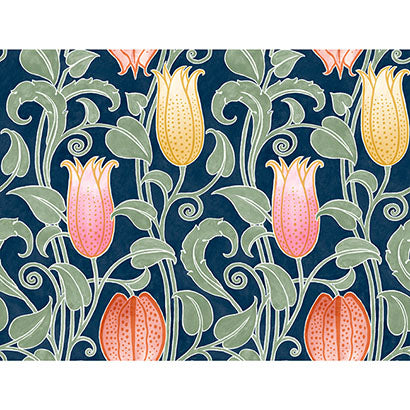 York Canterbury Bells Navy Wallpaper AC9203