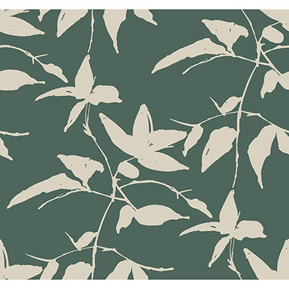 York Persimmon Leaf Dark Green Wallpaper AF6513