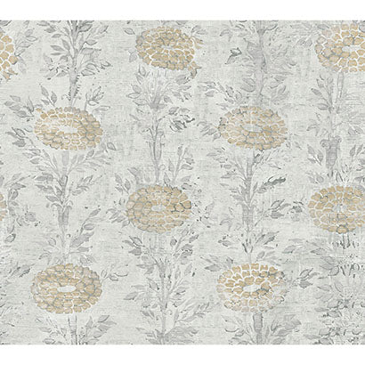 York French Marigold Gold  & White Wallpaper AF6516