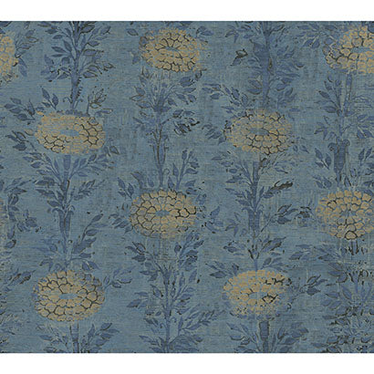 York French Marigold Blue & Gold Wallpaper AF6520