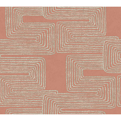 York Zulu Thread Coral & Glint Wallpaper AG2031