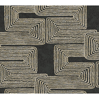 York Zulu Thread Black & Gold Wallpaper AG2032