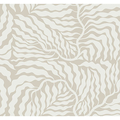 York Fern Fronds Taupe & White Wallpaper AG2063