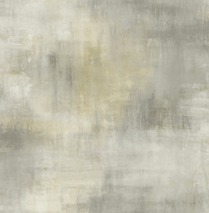 Seabrook Designs Pastel Wash Greige & Gold Wallpaper Sample AH40105