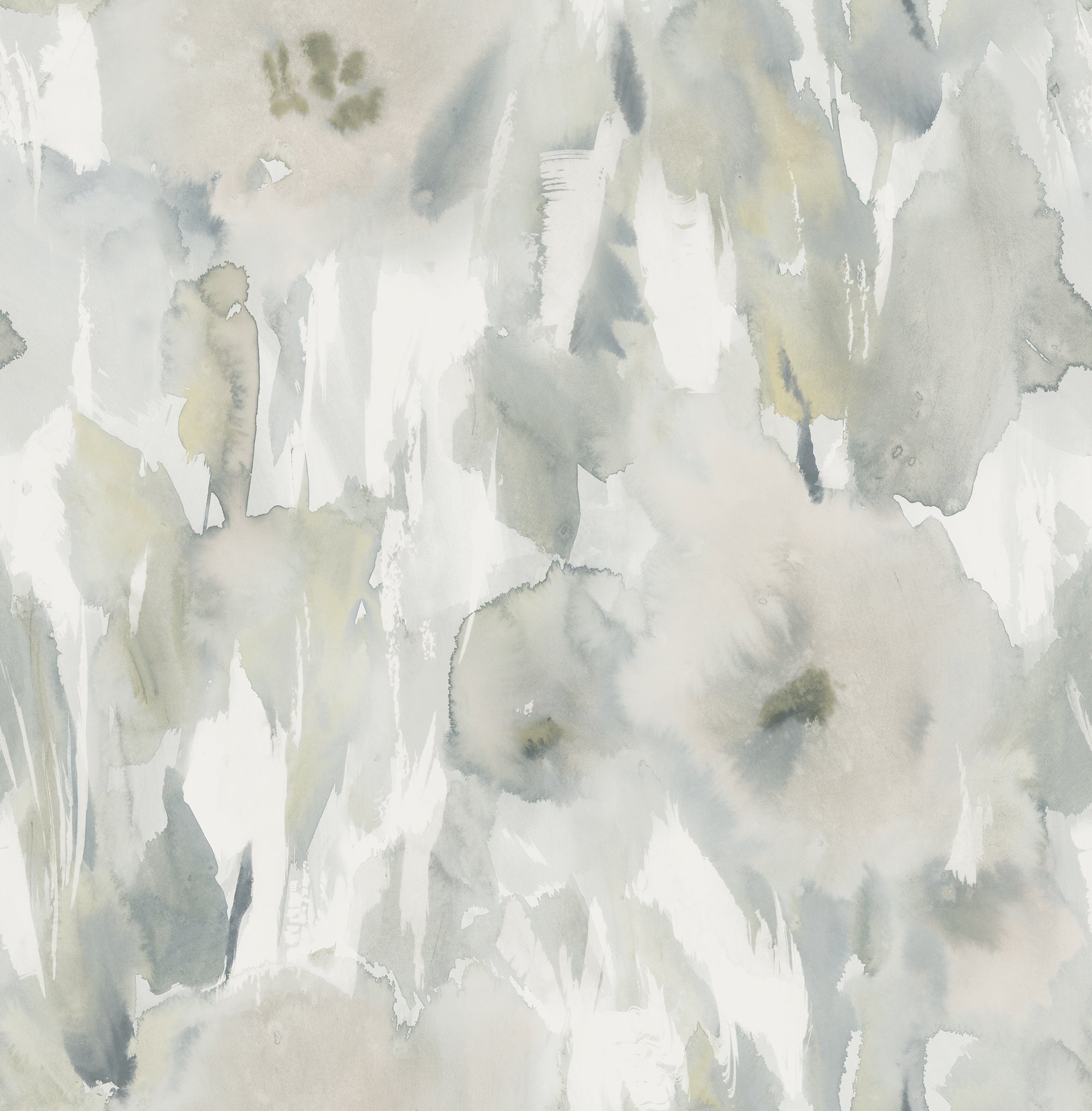 Seabrook Designs Watercolor Floral Metallic Champagne, Gray, & Off-white Wallpaper AH40408