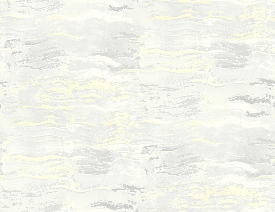 Seabrook Designs Bleached Wave Metallic Champagne & Gray Wallpaper Sample AH40808