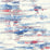 Seabrook Designs Spatula Stripes Royal Blue, Ruby, & Off-white Wallpaper Sample AH41111