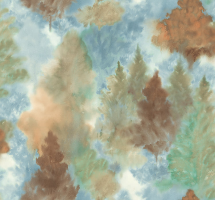 Seabrook Designs Soft Landscape Metallic Copper, Sky Blue, & Olive Green Wallpaper AH41206