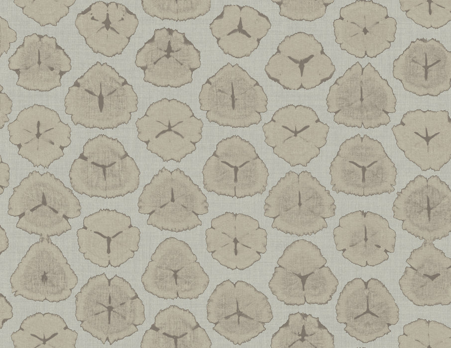 Seabrook Designs Shibori Blossoms Metallic Champagne & Gray Wallpaper Sample AH41300